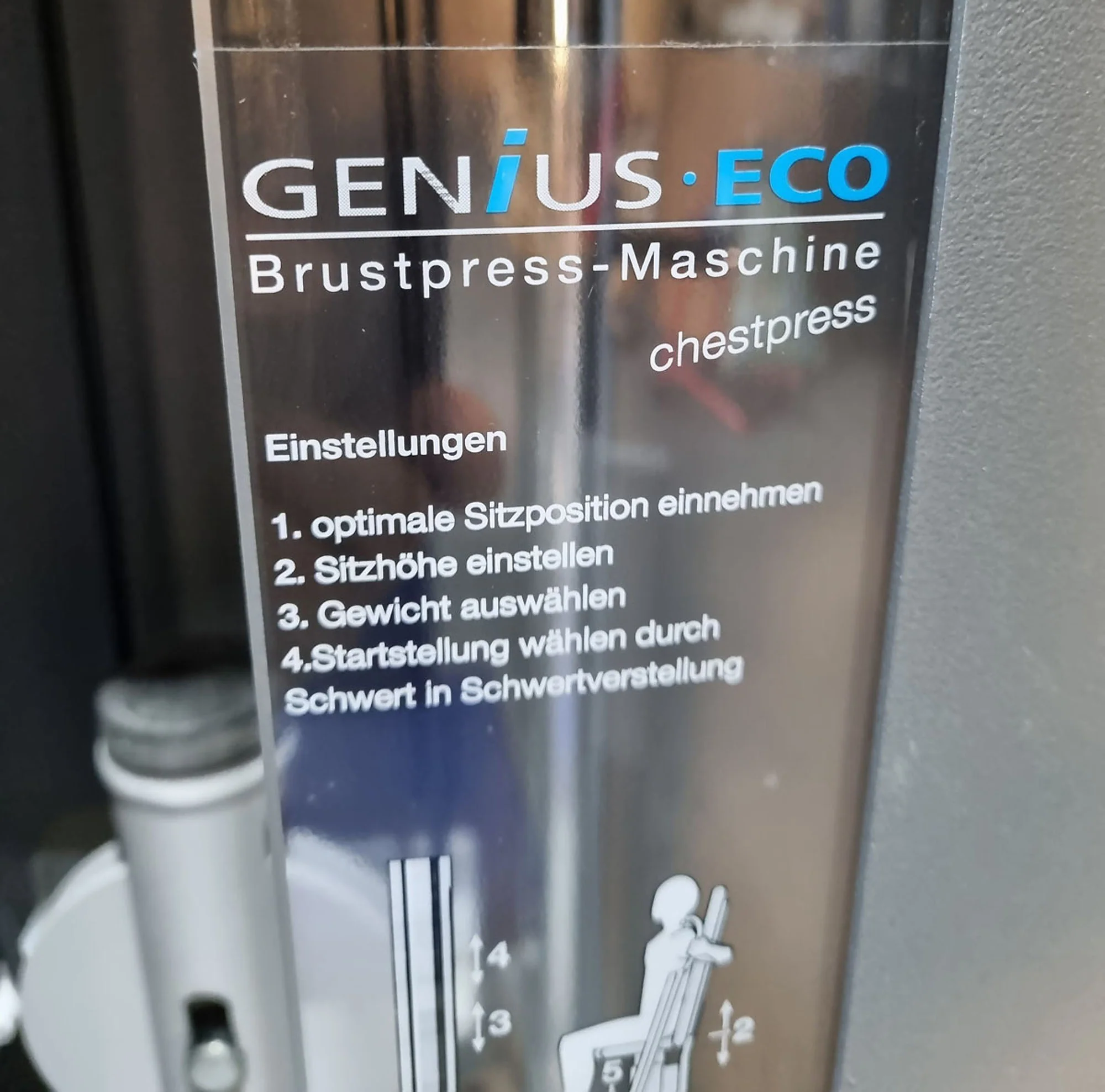 Frei Genius Eco Bankdrückmaschine, Brustpresse, Chestpress, MPG, Reha, Rahmenfarbe Silber, gebraucht - überholter Zustand - Image 7