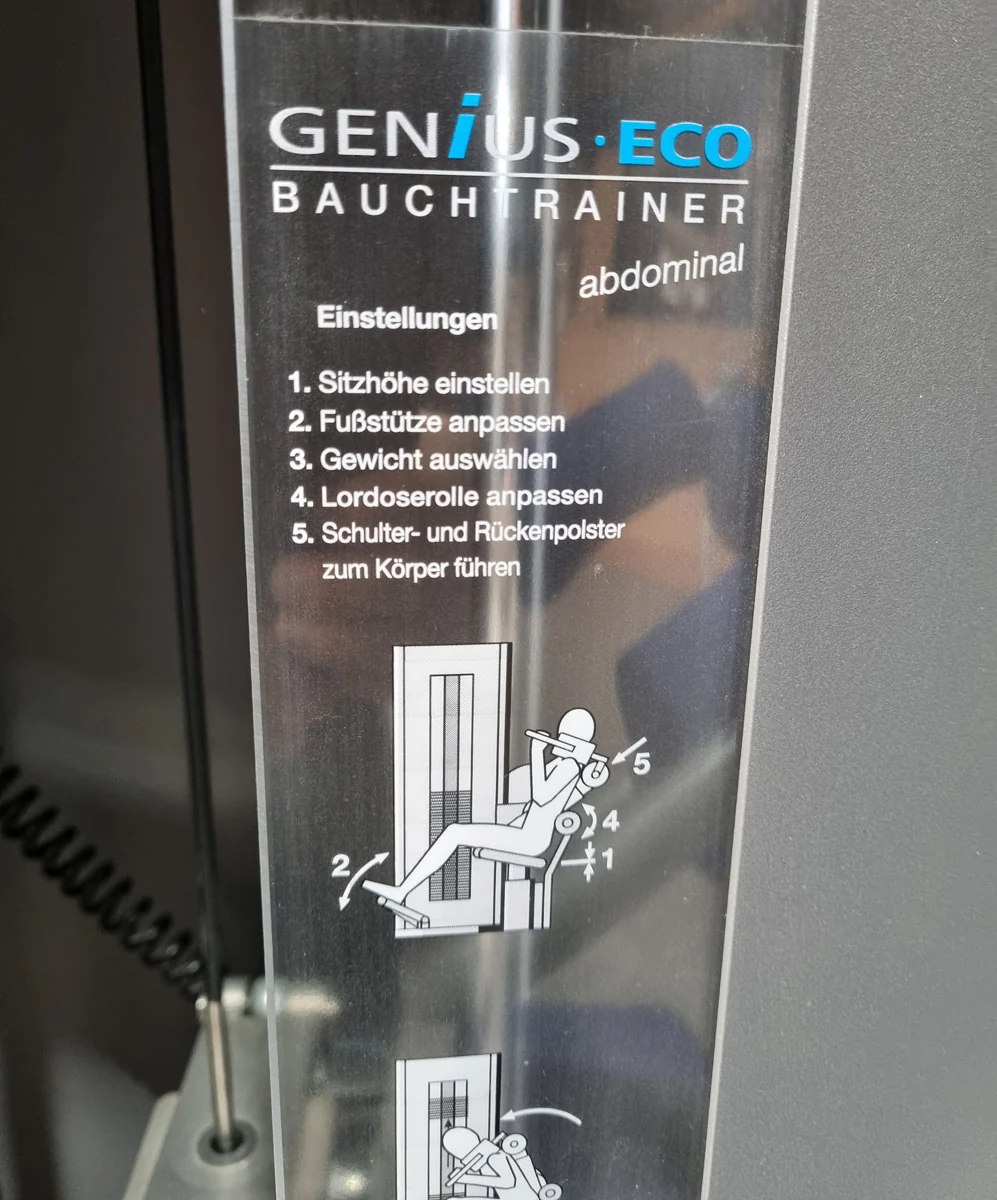 Frei Genius Eco Bauchtrainer Abdominal, Bauchmuskelmaschine, Abs Crunch, Rahmenfarbe Silber, gebraucht - überholter Zustand - Image 16