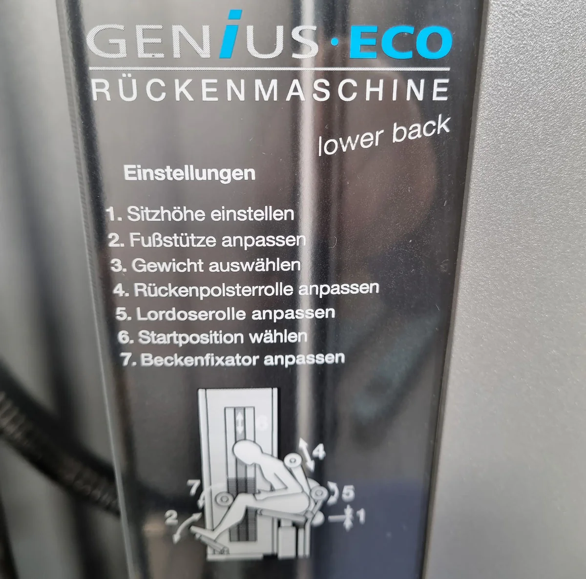 Frei Genius Eco Rückenstreckermaschine, Hyperextension, Rückenmaschine Lower Back, Rahmenfarbe Silber, gebraucht - überholter Zustand - Image 15