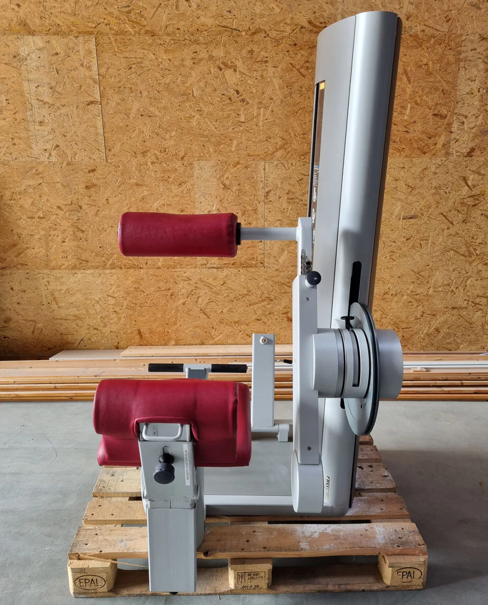 Frei Genius Eco Rückenstreckermaschine, Hyperextension, Rückenmaschine Lower Back, Rahmenfarbe Silber, Polsterfarbe Rot, gebraucht - überholter Zustand - Image 12