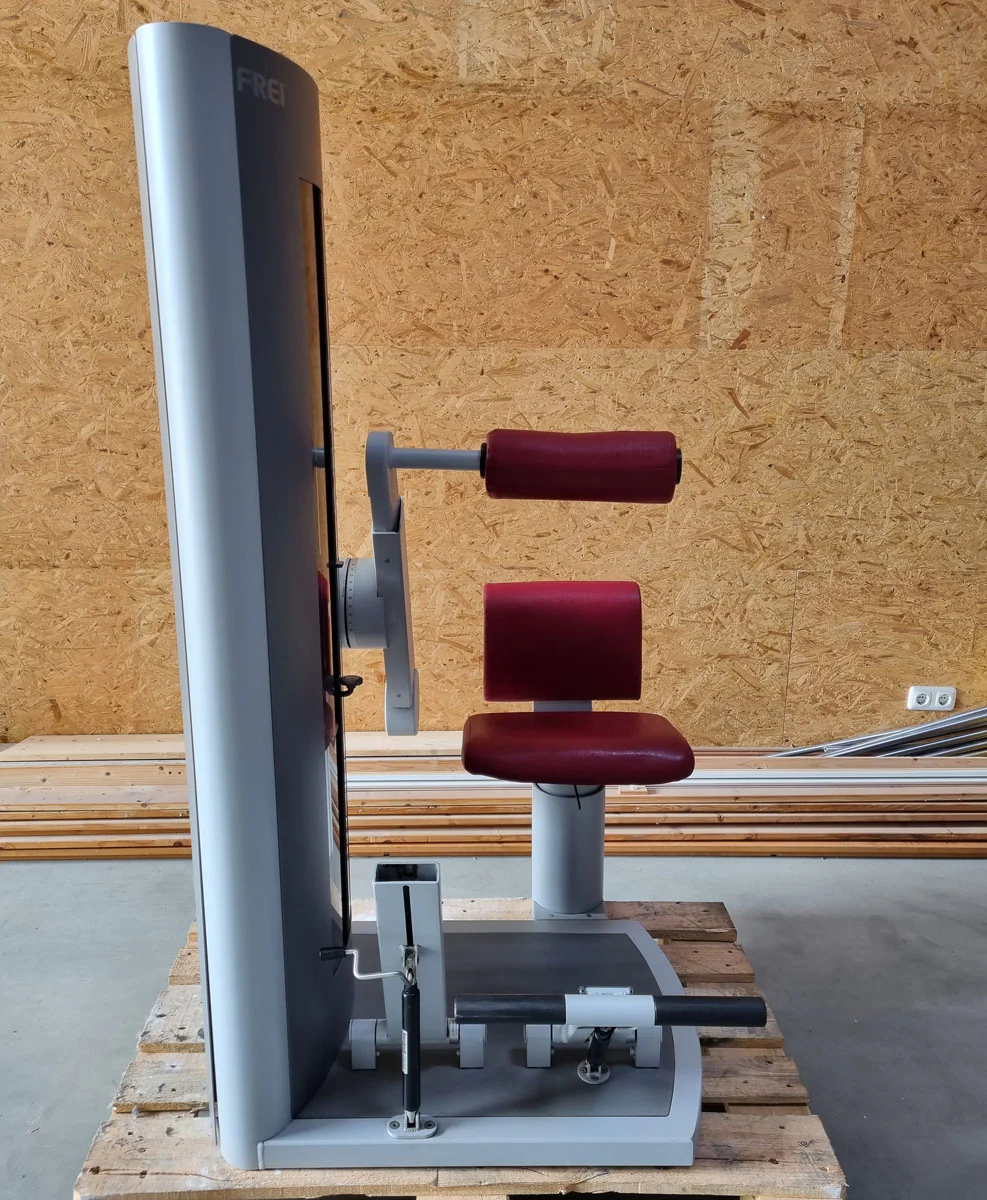 Frei Genius Eco Rückenstreckermaschine, Hyperextension, Rückenmaschine Lower Back, Rahmenfarbe Silber, Polsterfarbe Rot, gebraucht - überholter Zustand - Image 13