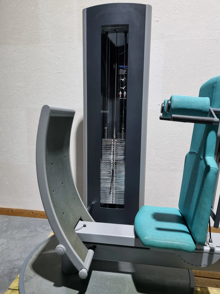 Frei Genius Funktionsstemme - verstellbare Beinpresse, Rahmenfarbe Silber, Polsterfarbe Türkis, gebraucht - überholter Zustand - Image 10