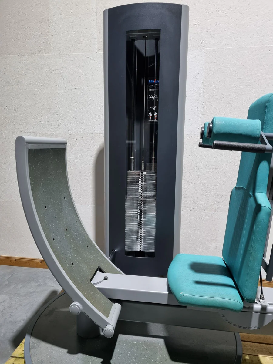 Frei Genius Funktionsstemme - verstellbare Beinpresse, Rahmenfarbe Silber, Polsterfarbe Türkis, gebraucht - überholter Zustand - Image 11