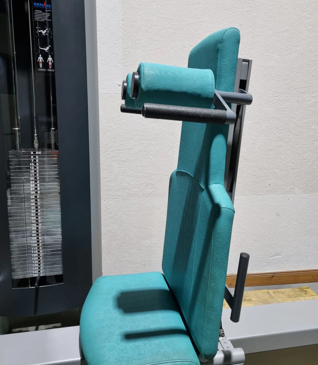 Frei Genius Funktionsstemme - verstellbare Beinpresse, Rahmenfarbe Silber, Polsterfarbe Türkis, gebraucht - überholter Zustand - Image 13