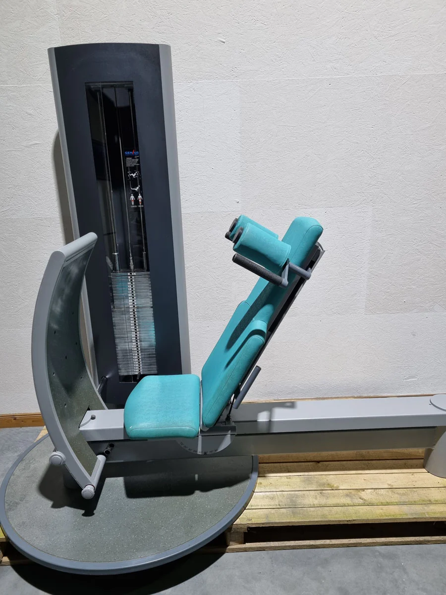 Frei Genius Funktionsstemme - verstellbare Beinpresse, Rahmenfarbe Silber, Polsterfarbe Türkis, gebraucht - überholter Zustand - Image 14