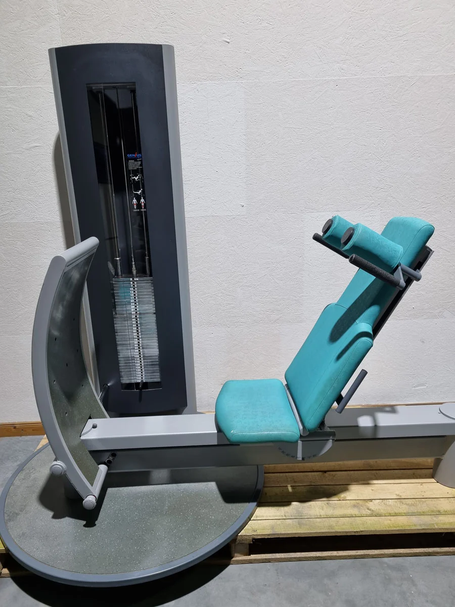 Frei Genius Funktionsstemme - verstellbare Beinpresse, Rahmenfarbe Silber, Polsterfarbe Türkis, gebraucht - überholter Zustand - Image 15