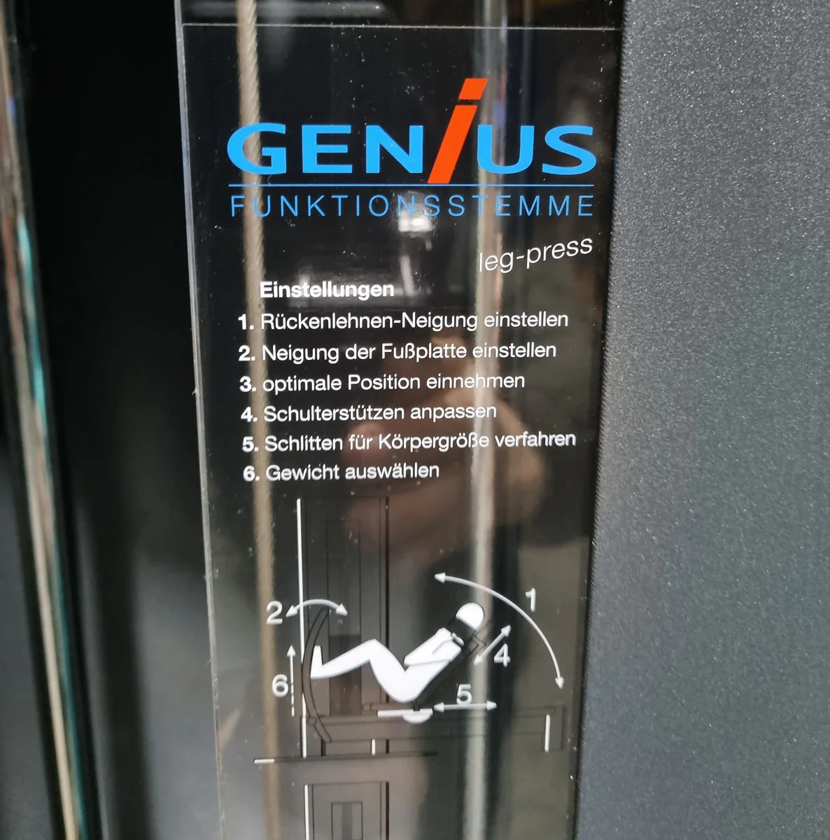 Frei Genius Funktionsstemme - verstellbare Beinpresse, Rahmenfarbe Silber, Polsterfarbe Türkis, gebraucht - überholter Zustand - Image 17