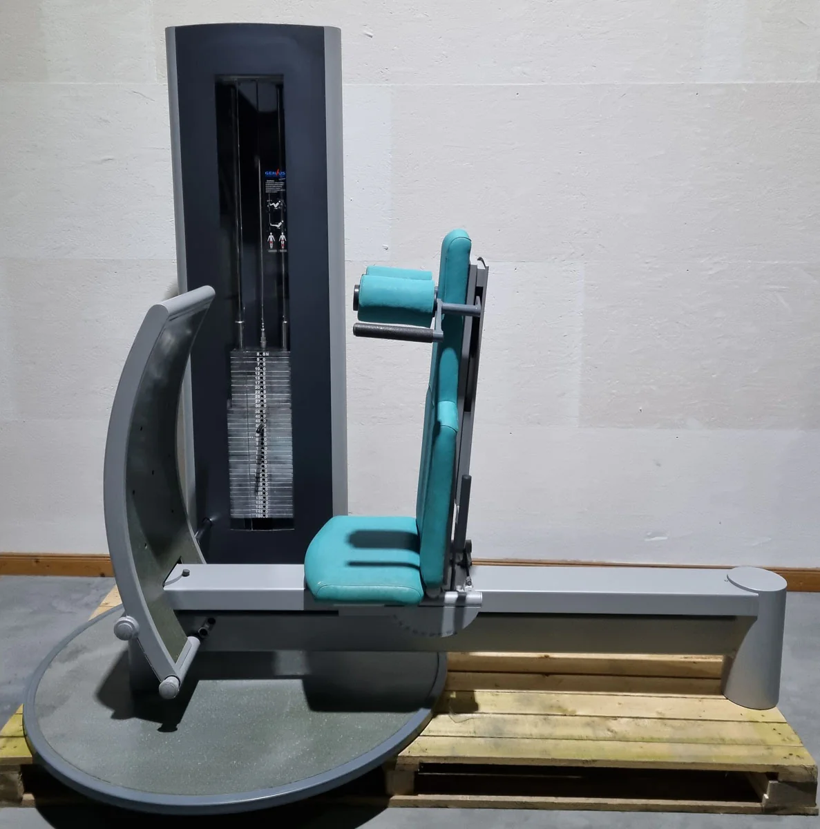 Frei Genius Funktionsstemme - verstellbare Beinpresse, Rahmenfarbe Silber, Polsterfarbe Türkis, gebraucht - überholter Zustand - Image 7