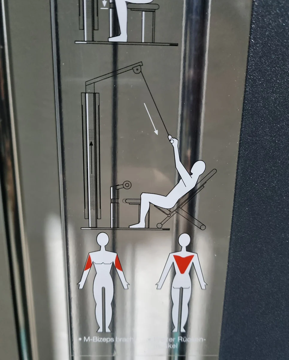 Frei Genius Lateral-Zug, Latzug von Oben mit Seilzug, Lat-Machine, Pulldown, Rahmenfarbe Silber - gebraucht - überholter Zustand - Image 10