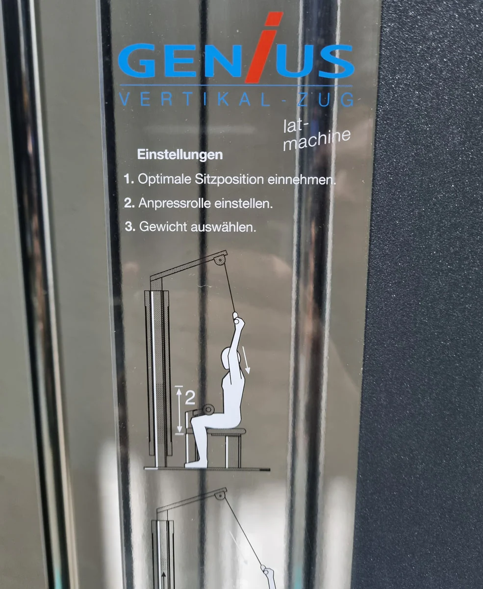 Frei Genius Lateral-Zug, Latzug von Oben mit Seilzug, Lat-Machine, Pulldown, Rahmenfarbe Silber - gebraucht - überholter Zustand - Image 9