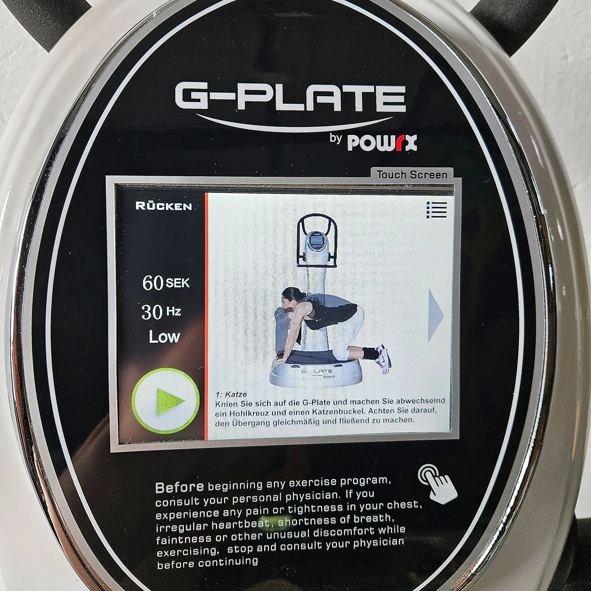 G-Plate by POWRX, Vibrationsplatte mit Luftfederung, Touchscreen Display, Farbe Weiß, gebraucht - geprüfter Zustand - Image 14