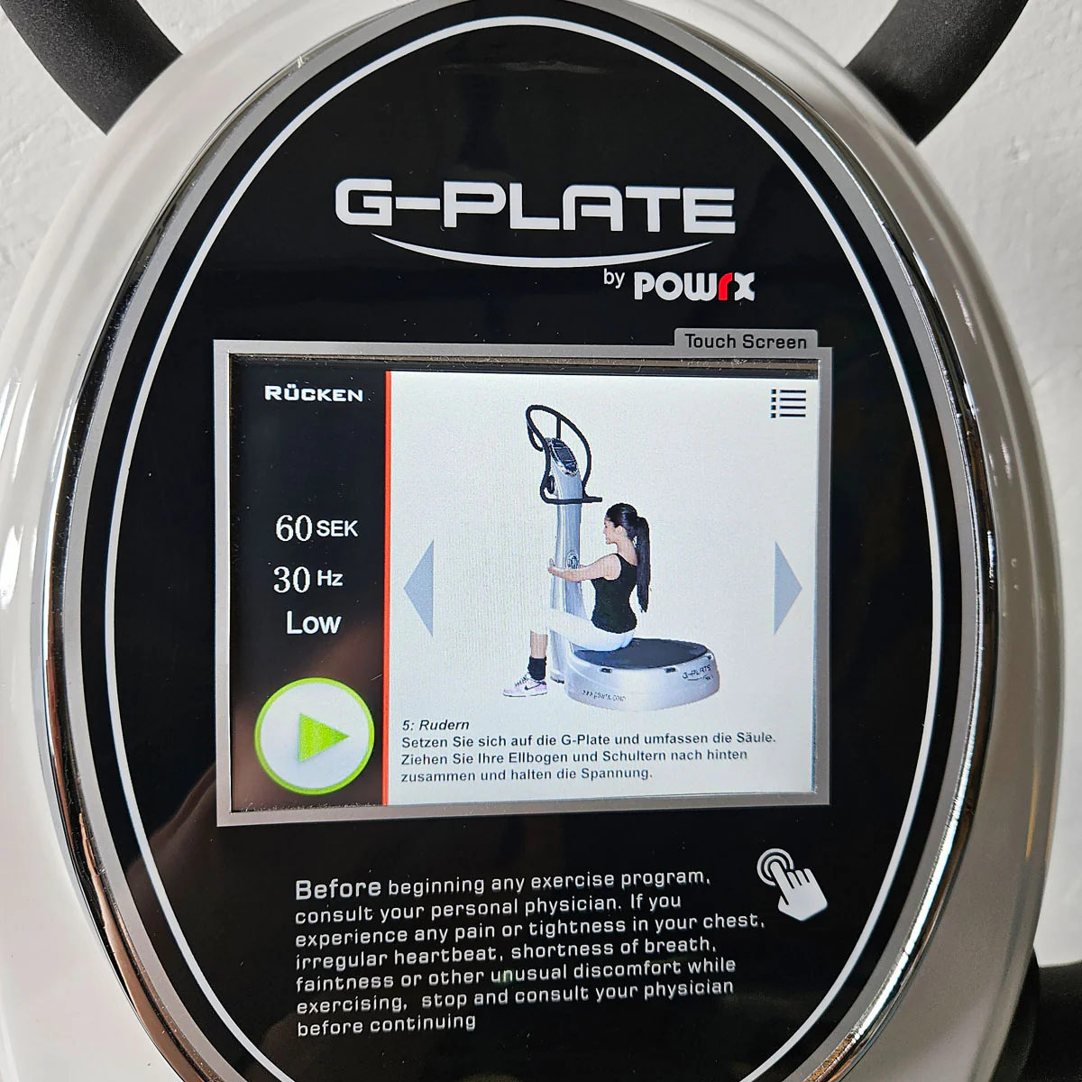 G-Plate by POWRX, Vibrationsplatte mit Luftfederung, Touchscreen Display, Farbe Weiß, gebraucht - geprüfter Zustand - Image 16