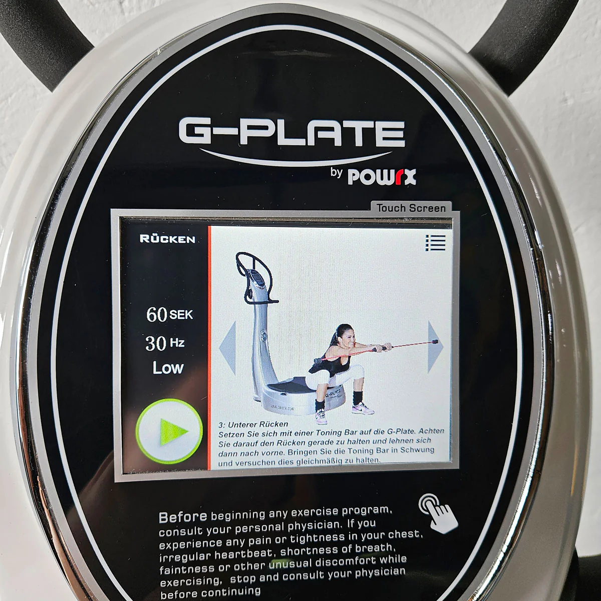 G-Plate by POWRX, Vibrationsplatte mit Luftfederung, Touchscreen Display, Farbe Weiß, gebraucht - geprüfter Zustand - Image 17