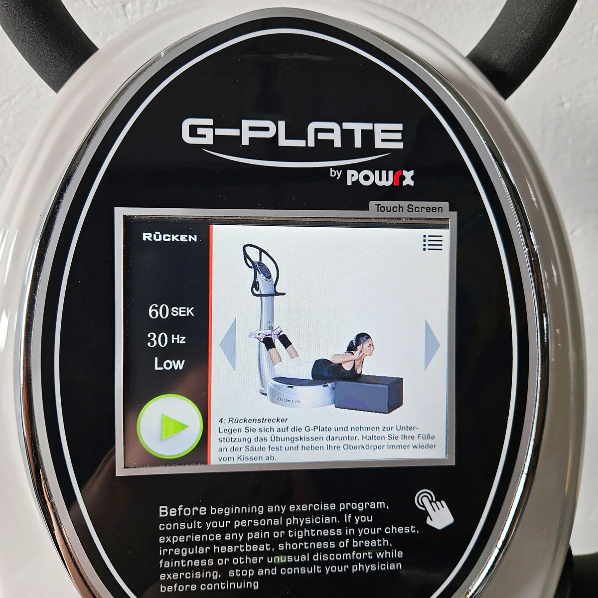 G-Plate by POWRX, Vibrationsplatte mit Luftfederung, Touchscreen Display, Farbe Weiß, gebraucht - geprüfter Zustand - Image 18