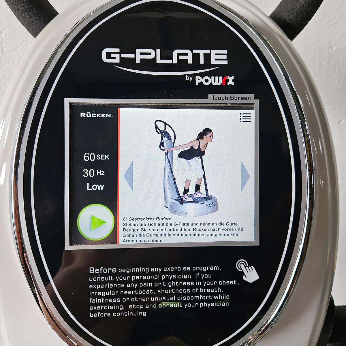 G-Plate by POWRX, Vibrationsplatte mit Luftfederung, Touchscreen Display, Farbe Weiß, gebraucht - geprüfter Zustand - Image 19