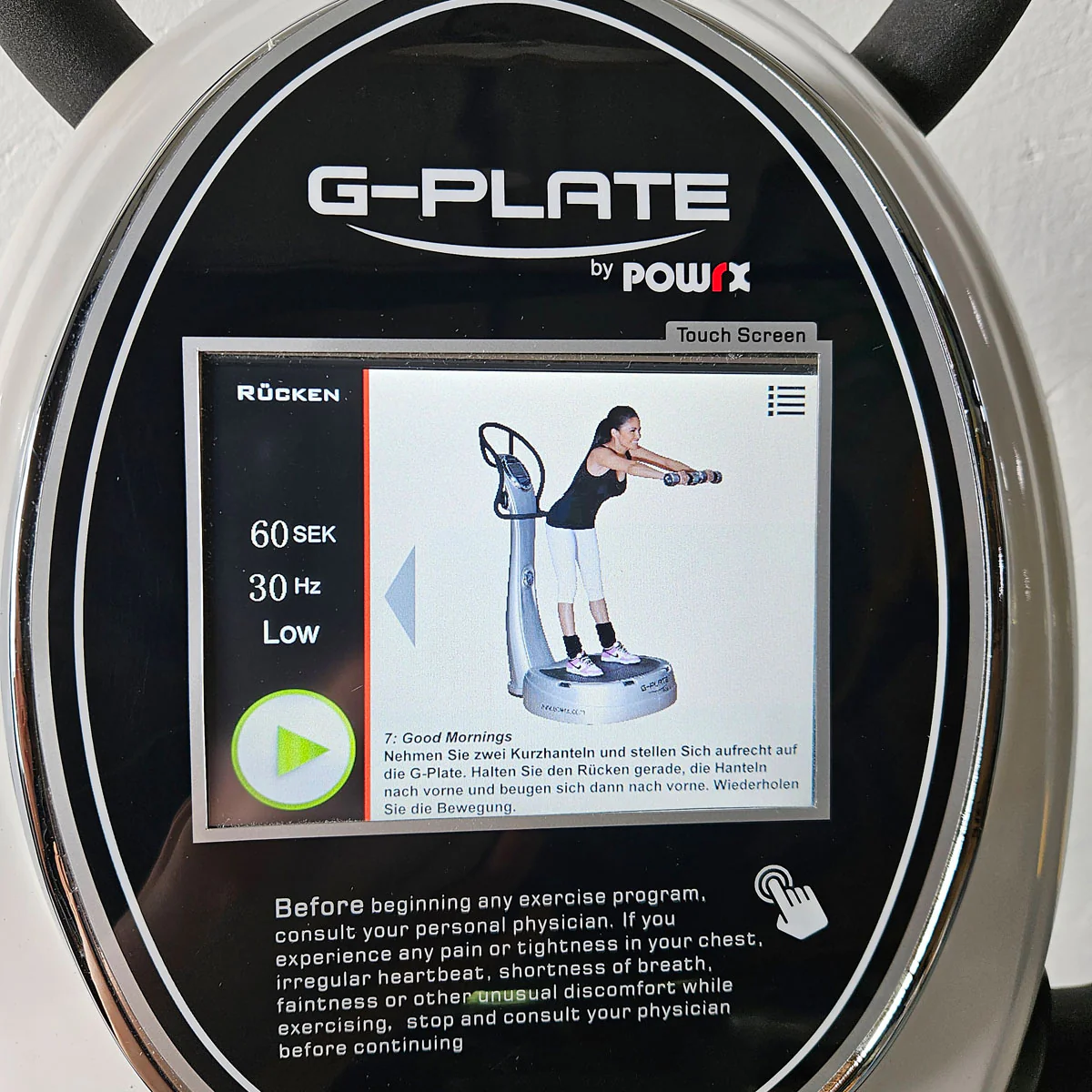 G-Plate by POWRX, Vibrationsplatte mit Luftfederung, Touchscreen Display, Farbe Weiß, gebraucht - geprüfter Zustand - Image 20
