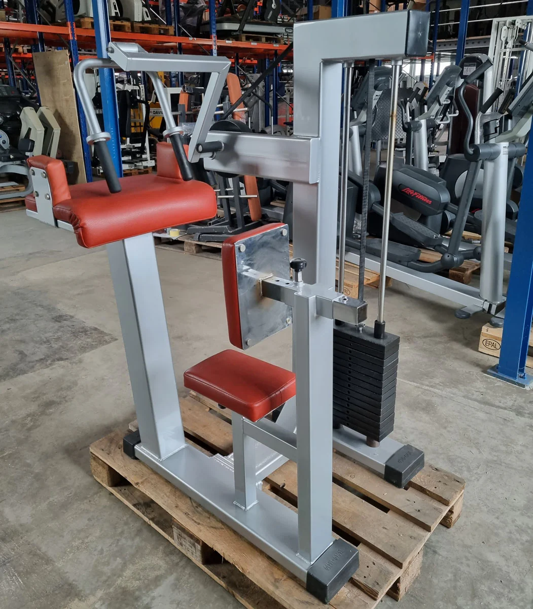 Gerva Trizepsmaschine horizontal, Triceps Extension, Rahmenfarbe Silber, Polsterfarbe Orange, gebraucht - geprüfter Zustand - Image 4