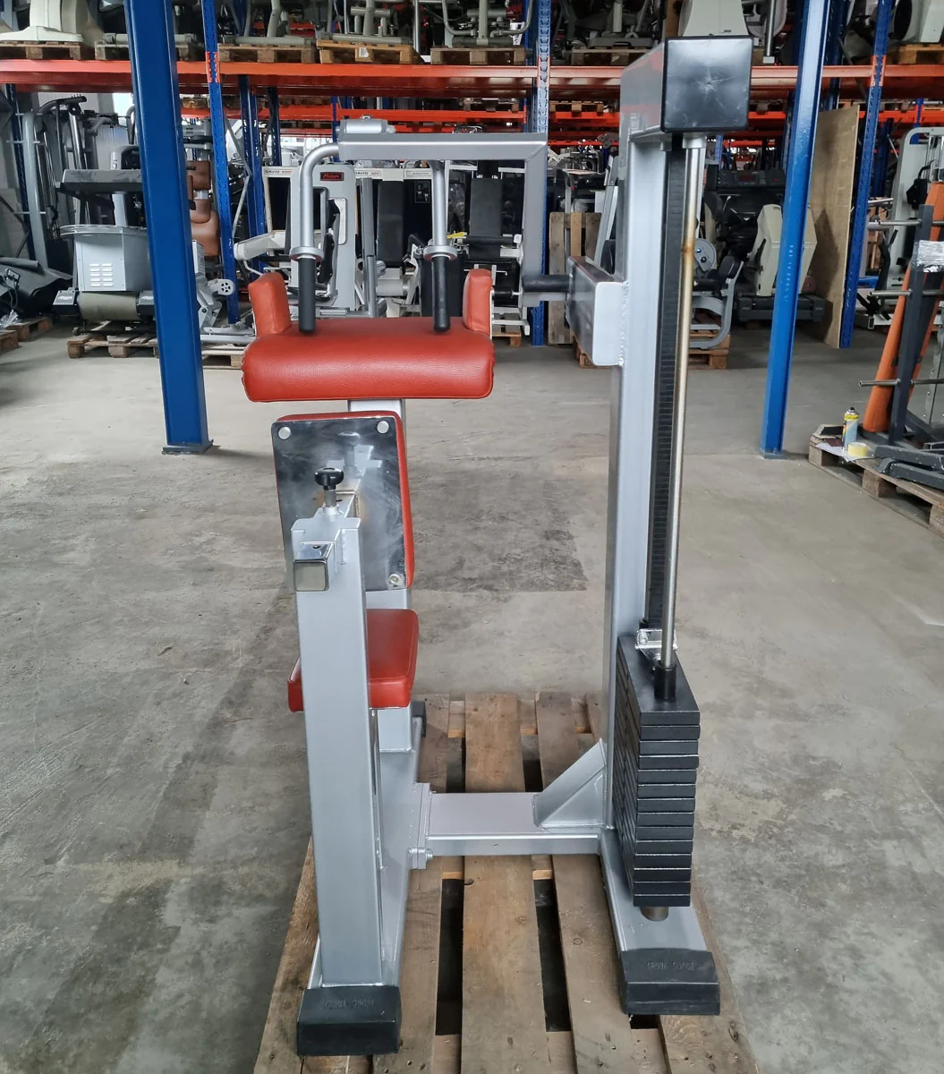 Gerva Trizepsmaschine horizontal, Triceps Extension, Rahmenfarbe Silber, Polsterfarbe Orange, gebraucht - geprüfter Zustand - Image 5