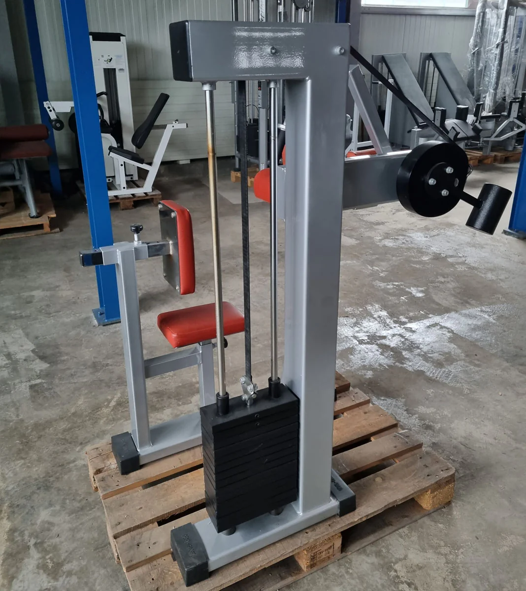 Gerva Trizepsmaschine horizontal, Triceps Extension, Rahmenfarbe Silber, Polsterfarbe Orange, gebraucht - geprüfter Zustand - Image 6