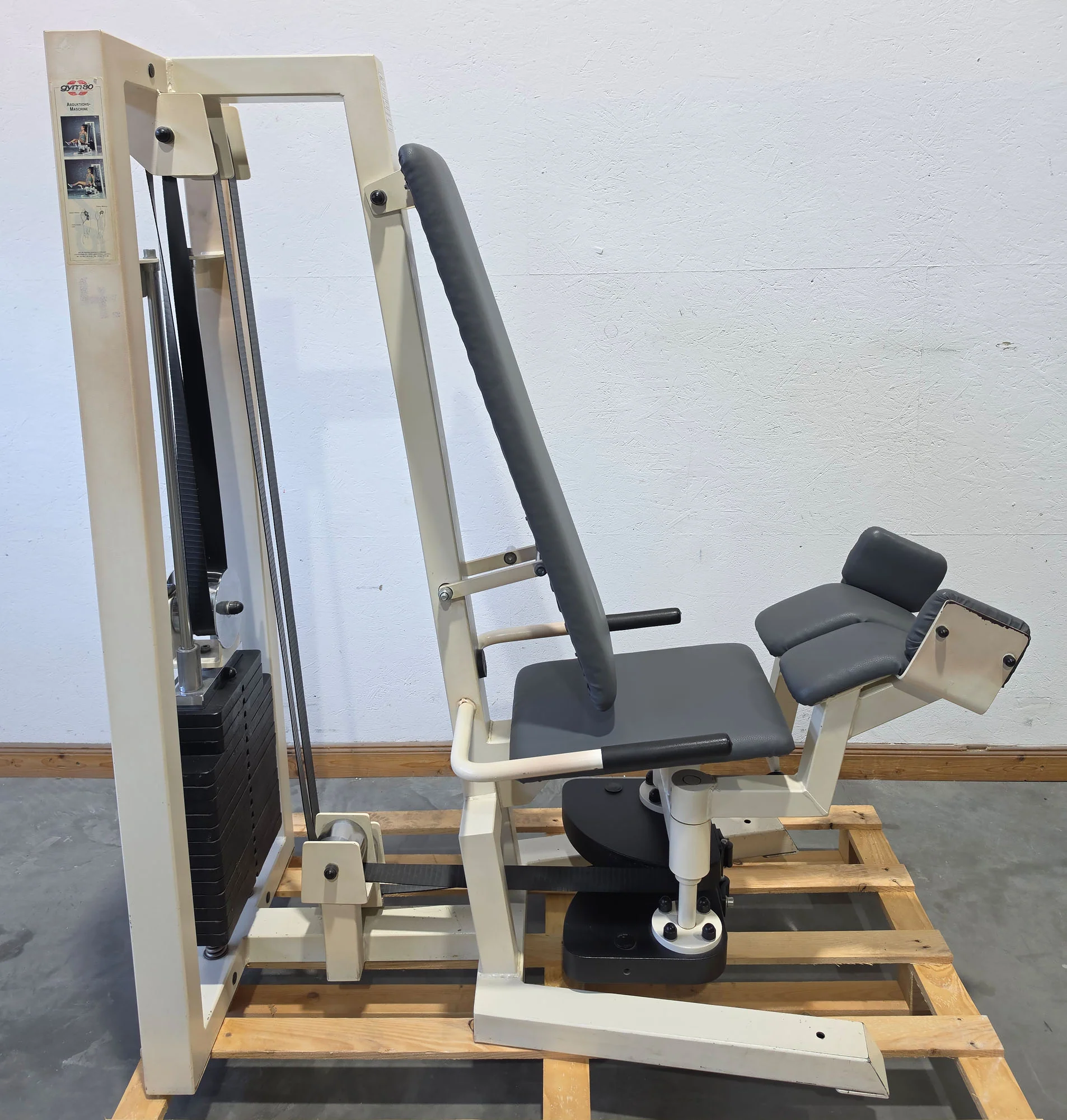 Gym80 - 2er Set = Abduktoren und Adduktorenmaschine, Oldschool Edition oder Classic Line, Hip Abduction und Hip Adduction Set, Rahmenfarbe Weiß, gebraucht mit Gebrauchsspuren - Image 3