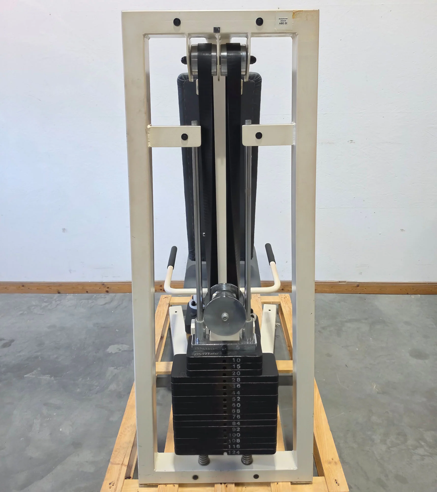 Gym80 - 2er Set = Abduktoren und Adduktorenmaschine, Oldschool Edition oder Classic Line, Hip Abduction und Hip Adduction Set, Rahmenfarbe Weiß, gebraucht mit Gebrauchsspuren - Image 4
