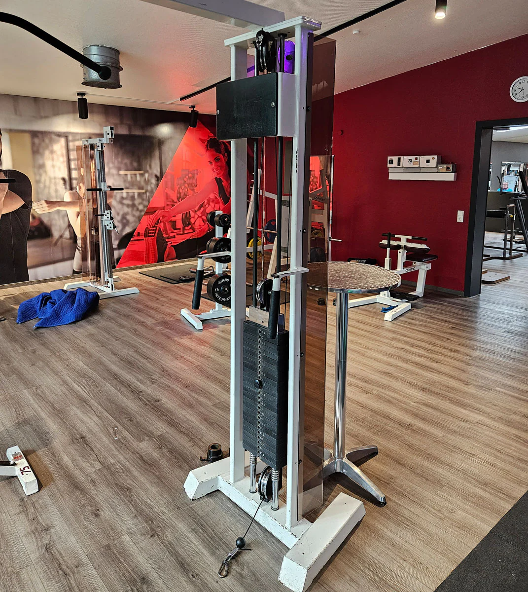 Gym80 - 2x Kabelzug, Cable Crossover, Seilzug von oben und unten, Oldschool Bodybuilding, Rahmenfarbe Weiß, gebraucht - geprüfter Zustand mit Gebrauchsspuren - Image 3