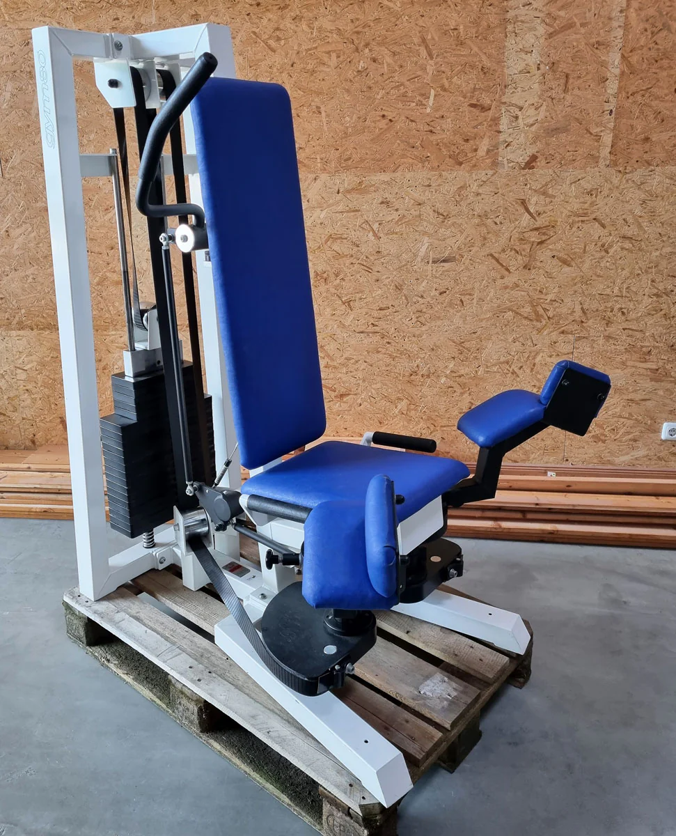Gym80 Adduktorenmaschine, Hip Adductor, Rahmenfarbe Weiß, Polsterfarbe Blau, gebraucht - überholter Zustand - Image 4