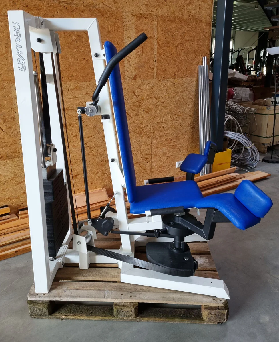 Gym80 Adduktorenmaschine, Hip Adductor, Rahmenfarbe Weiß, Polsterfarbe Blau, gebraucht - überholter Zustand - Image 5