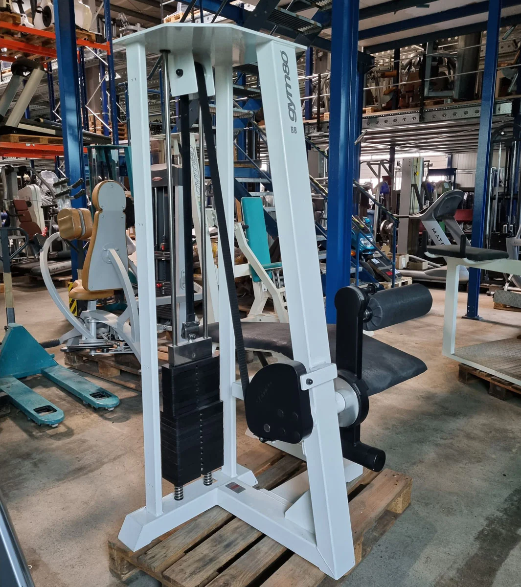 Gym80 Beinbeuger liegend, Edition Line, Rahmenfarbe Weiß, Polsterfarbe Schwarz, gebraucht - überholter Zustand - Image 4