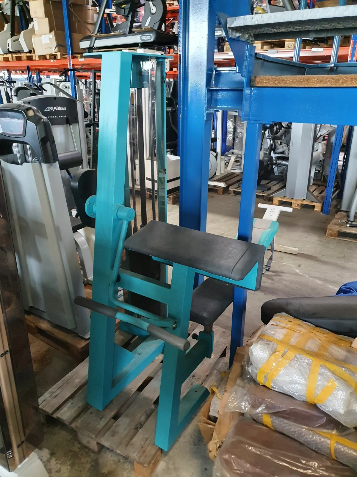 Gym80 Bizepsmaschine, Biceps Curl, Edition Line, Rahmenfarbe Türkis, gebraucht - Image 3