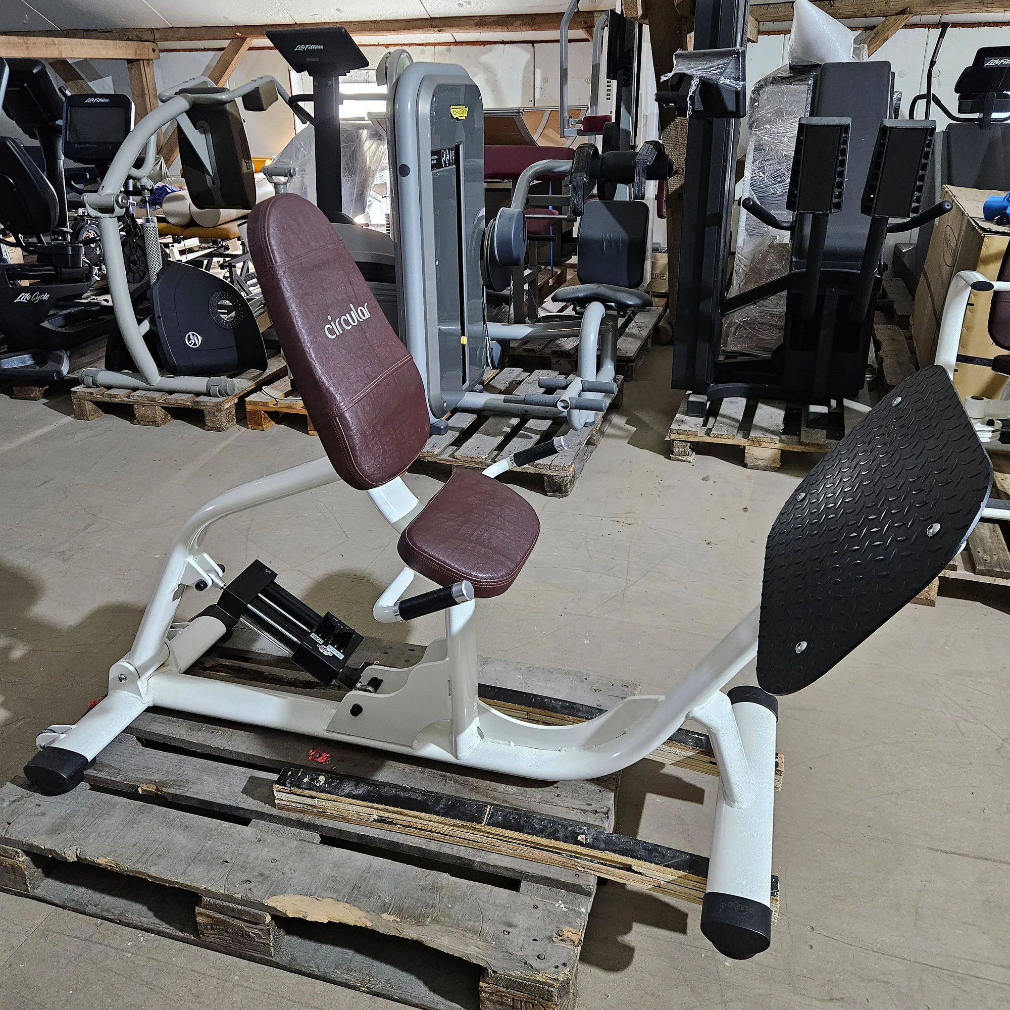 Gym80 Hydraulischer-Zirkel, Circular Serie, 7 Kraftgeräte, Farbe Weiß, Polster Braun, gebraucht - überholter Zustand - Image 15