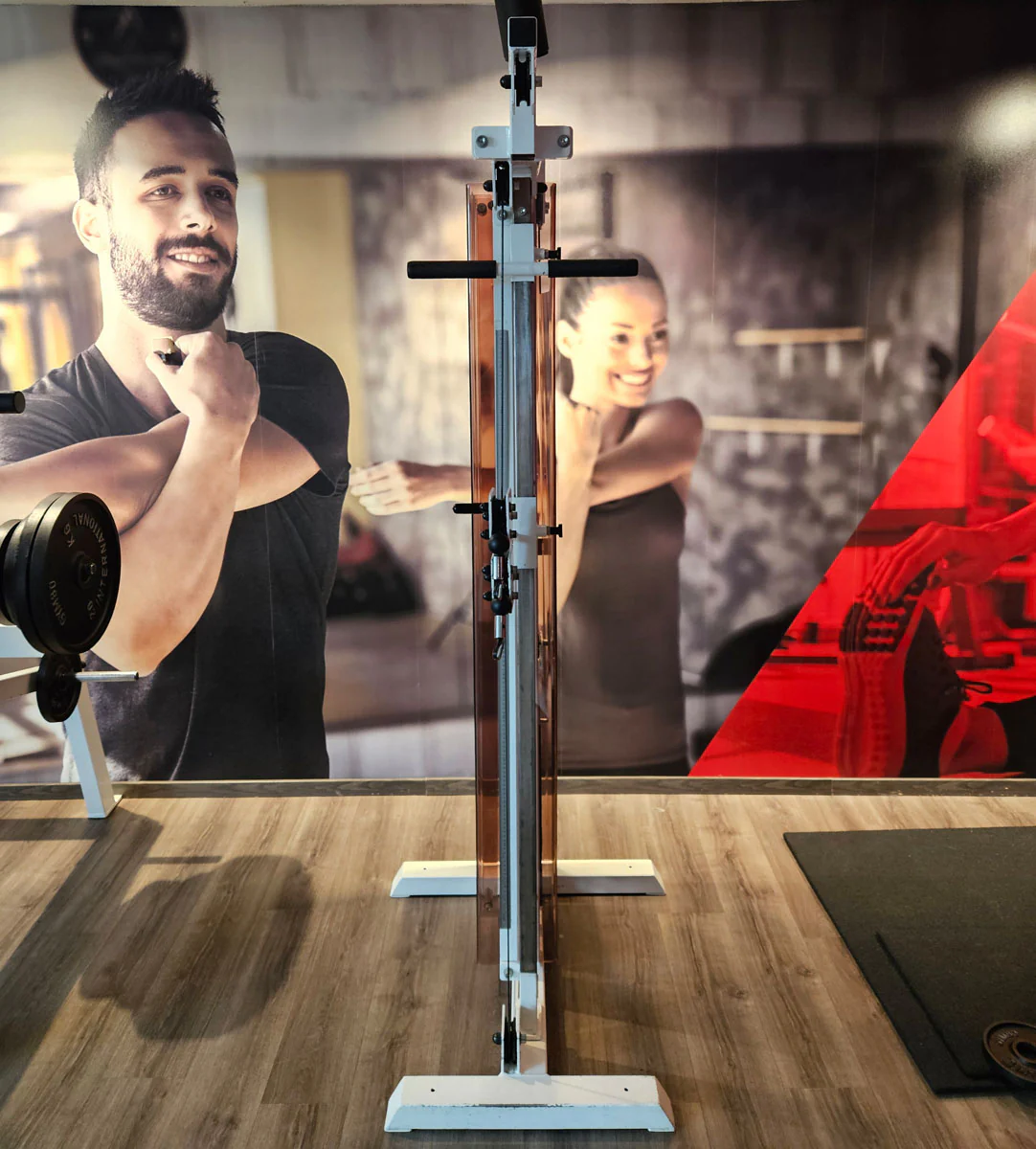 Gym80 Kabelzug höhenverstellbar, zwei Auszüge, Seilzug, Zugapparat 55kg, Rahmenfarbe Weiß, gebraucht - geprüfter Zustand mit Gebrauchsspuren - Image 2