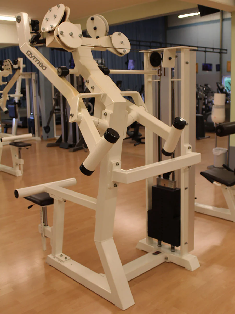 Gym80 Latzug Dual, Rückenzugmaschine Bilateral, Edition Line, Rahmen Weiß, Polsterfarbe Dunkelbraun, gebraucht - überholter Zustand - Image 2