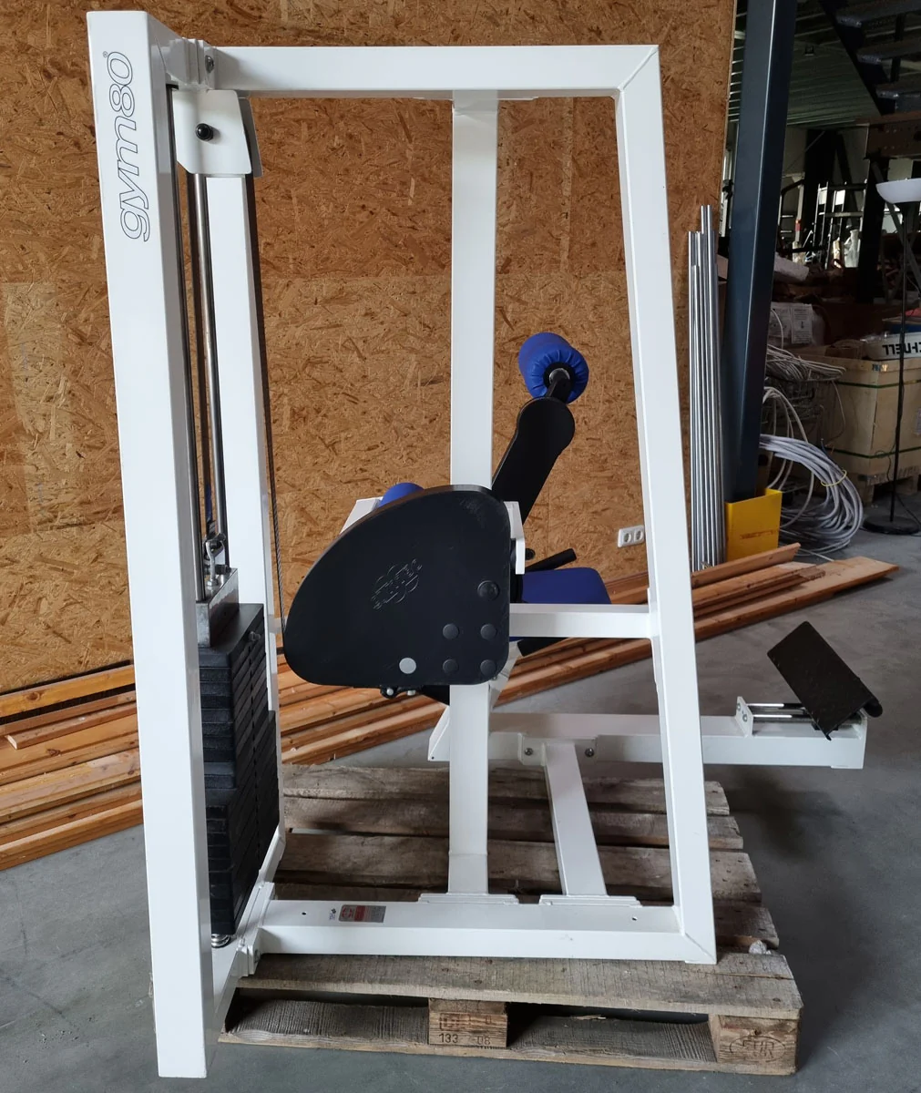 Gym80 Rückenstreckermaschine, Hyperextension, verstellbar, Rahmenfarbe Weiß, Polsterfarbe Blau, gebraucht - überholter Zustand - Image 3