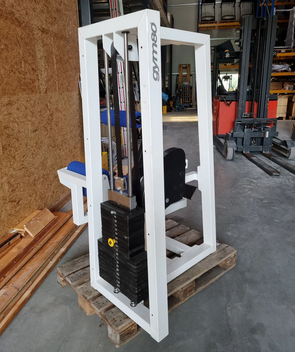 Gym80 Rückenstreckermaschine, Hyperextension, verstellbar, Rahmenfarbe Weiß, Polsterfarbe Blau, gebraucht - überholter Zustand - Image 4