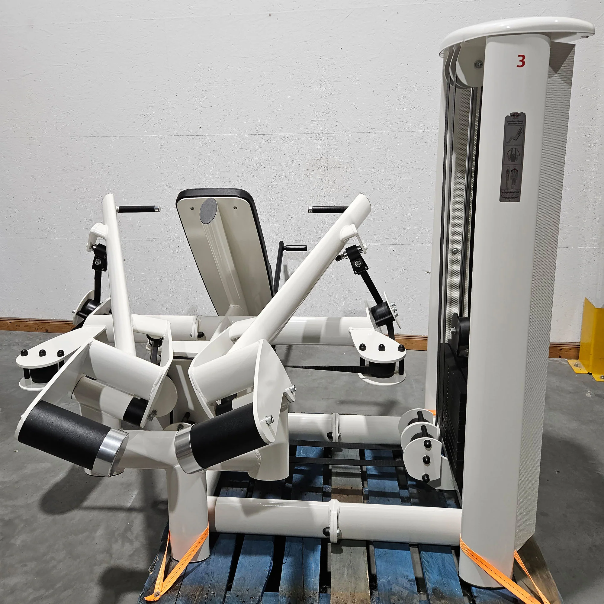 Gym80 Schulterpresse DUAL 3043 Sygnum, Shoulder Press, Overhead Press, Rahmenfarbe Weiß, gebraucht - überholter Zustand - Image 4