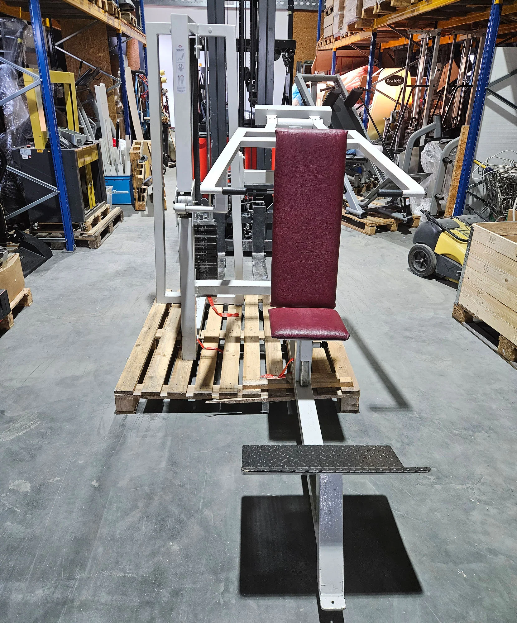 Gym80 Schulterpresse, Shoulder Press, Overhead Press, Oldschool Bodybuilding, Rahmenfarbe Weiß, gebraucht mit Gebrauchsspuren - Image 2