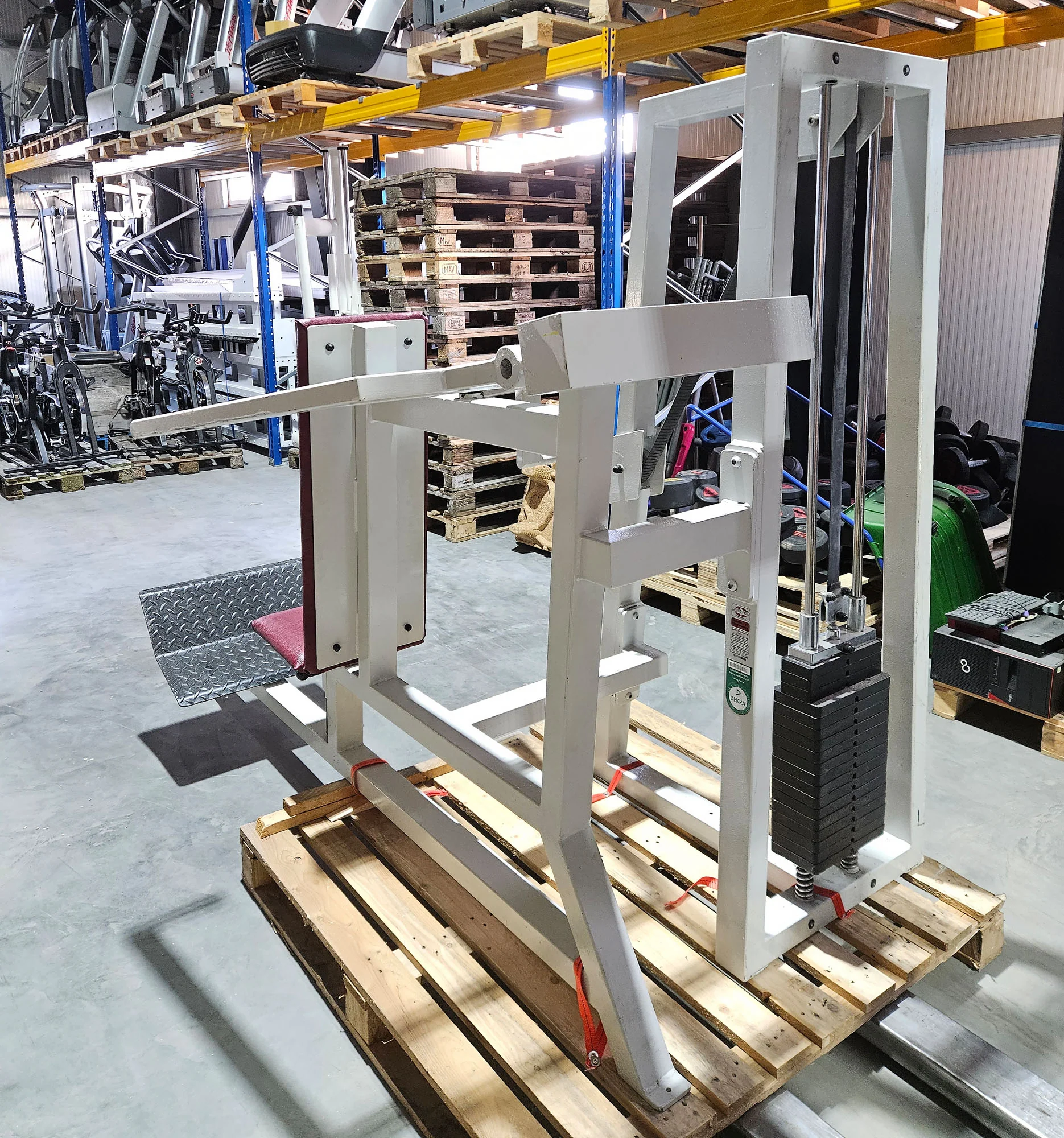 Gym80 Schulterpresse, Shoulder Press, Overhead Press, Oldschool Bodybuilding, Rahmenfarbe Weiß, gebraucht mit Gebrauchsspuren - Image 5