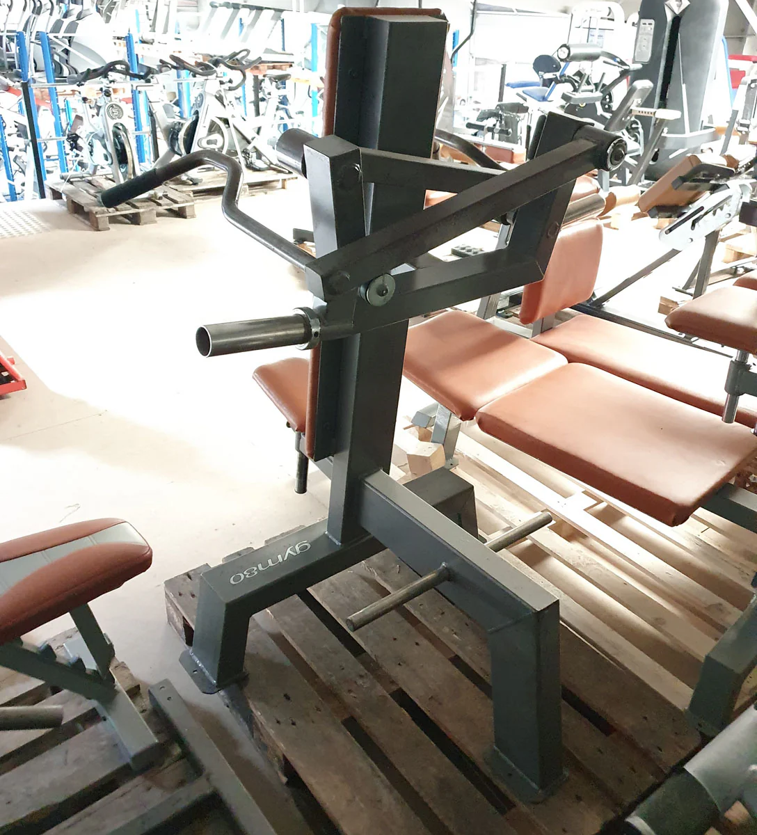 Gym80 Schulterpresse, Shoulder Press, Plate loaded, Rahmenfarbe Silber, Polsterfarbe Orange, gebraucht - Image 3