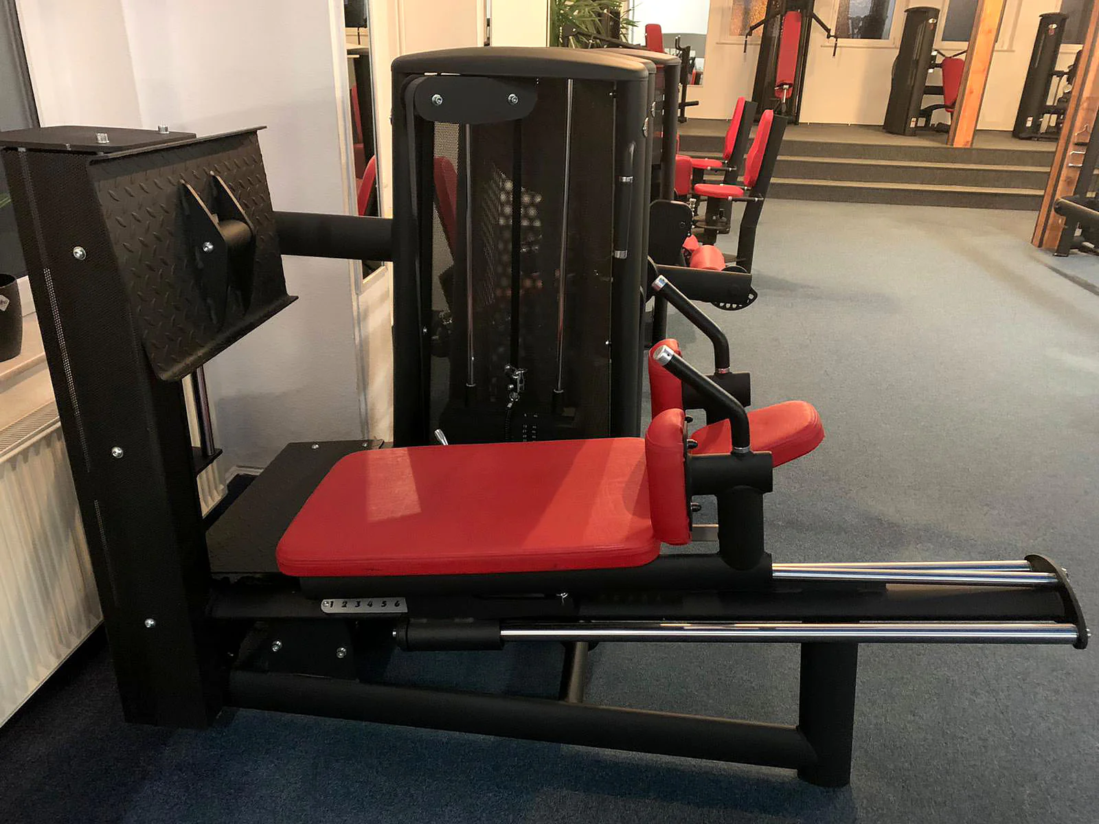 Gym80 Sygnum - 20 Kraftgeräte, 17 Bänke, Ständer, Ablagen etc - Gerätepark, Matt-Schwarz Sonderfarbe, gebraucht - Neuwertig - Image 15