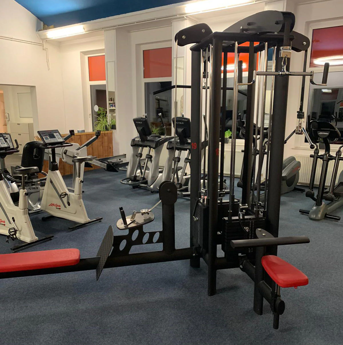Gym80 Sygnum - 20 Kraftgeräte, 17 Bänke, Ständer, Ablagen etc - Gerätepark, Matt-Schwarz Sonderfarbe, gebraucht - Neuwertig - Image 3
