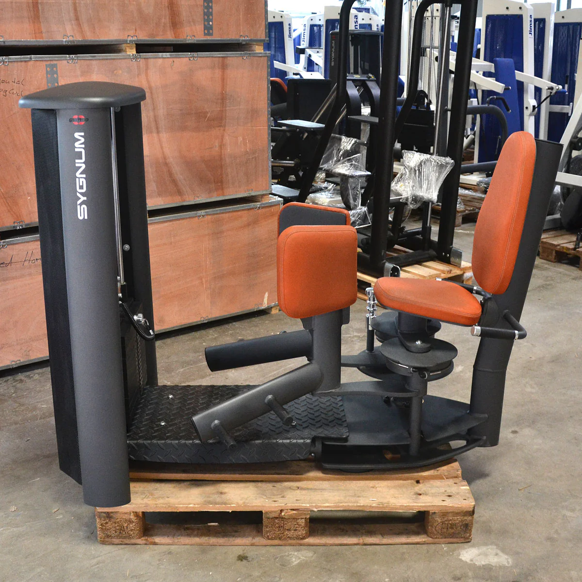 Gym80 Sygnum, Abduktoren und Adduktoren Kraftgeräte als Set Pärchen, große 105kg Gewichtsblöcke, Schwarz-Anthrazit, gebraucht - überholter Zustand - Image 3