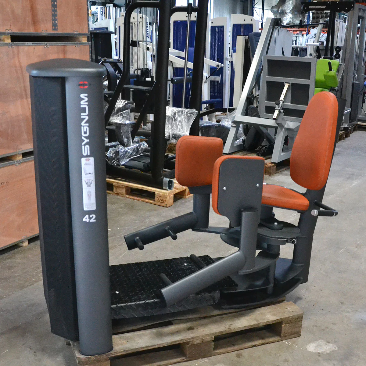 Gym80 Sygnum, Abduktoren und Adduktoren Kraftgeräte als Set Pärchen, große 105kg Gewichtsblöcke, Schwarz-Anthrazit, gebraucht - überholter Zustand - Image 5