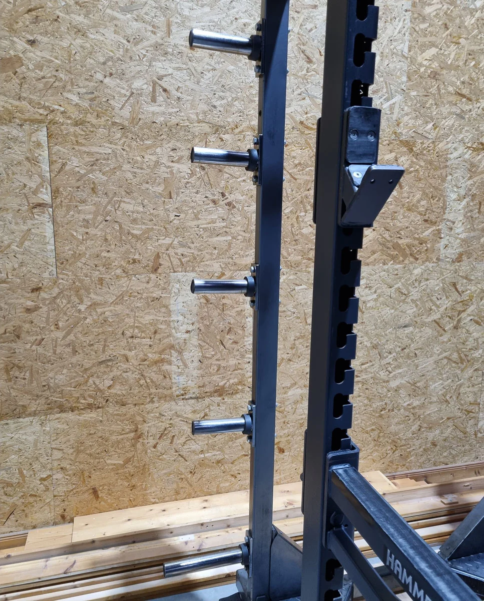Hammer Strength HD Elite Half Rack mit Holzboden und Pull Up Bar, Rahmenfarbe Schwarz, gebraucht - überholter Zustand - Image 9