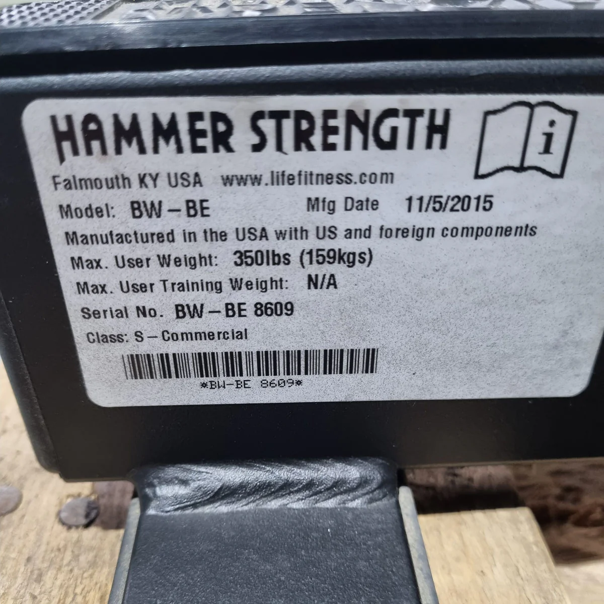 Hammer Strength Hyperextension 45° Rückenstreckerbank verstellbar, Back extension BW-BE, Rahmenfarbe Schwarz, Polsterfarbe Blau, gebraucht - überholter Zustand - Image 9