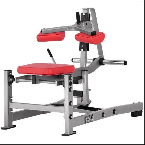 Hammer Strength Wadenmaschine Plate loaded, Seated Calf Raise, Rahmenfarbe Silber, Polsterfarbe Schwarz, gebrauchter - überholter Zustand - Image 3