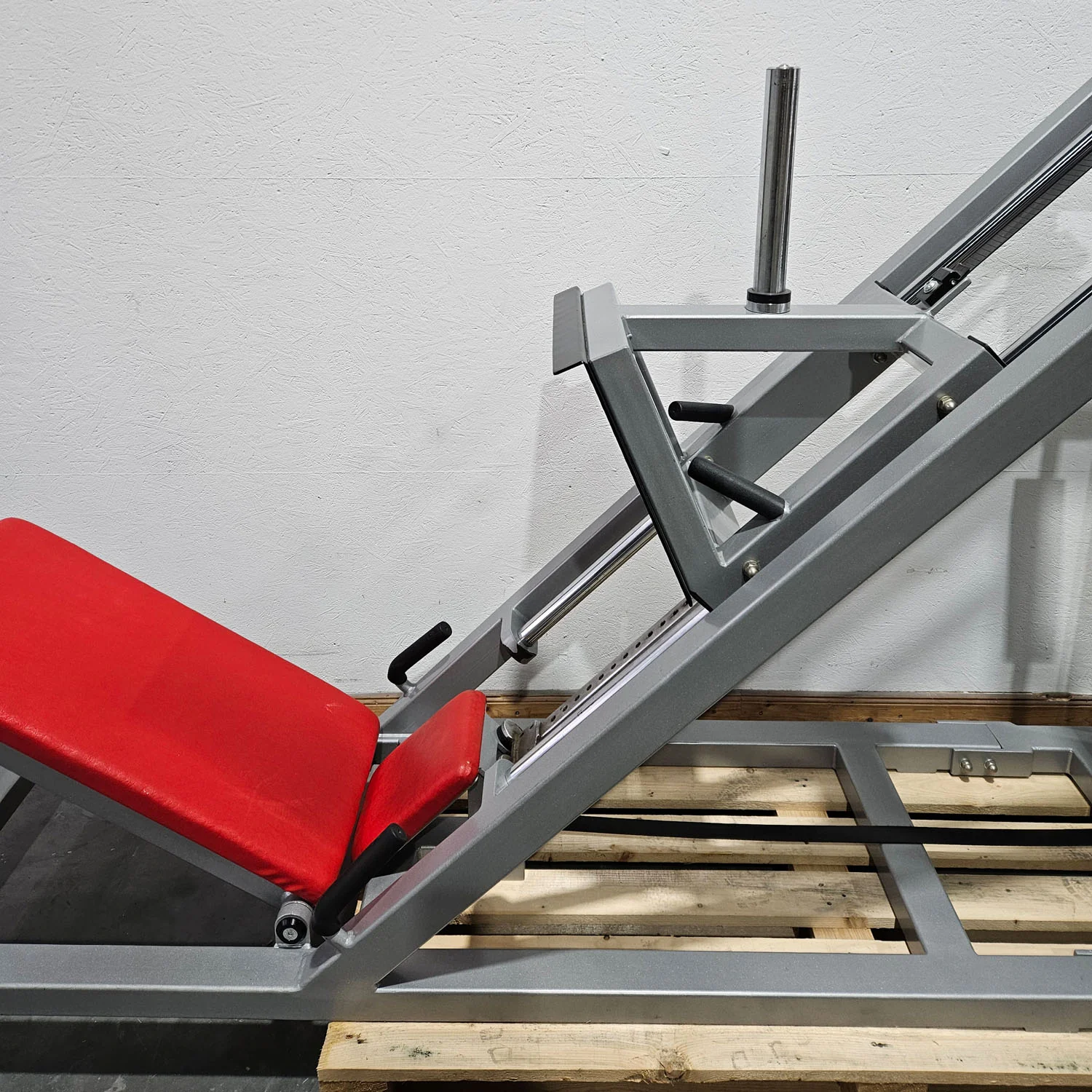 HBP Beinpresse 45° Grad, Leg Press, riesiger 300kg Gewichtsblock + extra Scheibenaufnahme, Bodybuilding Kraftgerät - Rahmenfarbe Silber, gebraucht - geprüfter Zustand - Image 5