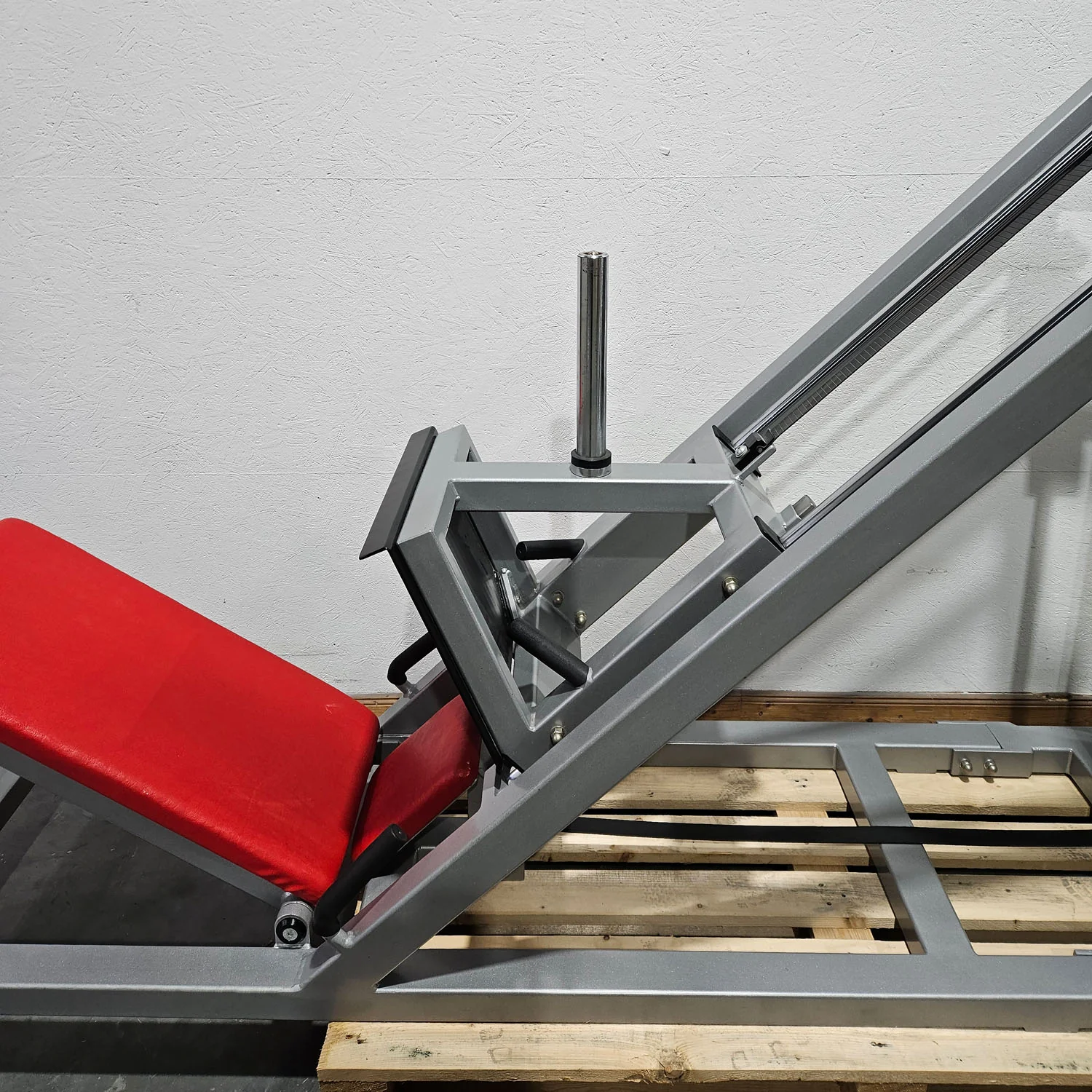 HBP Beinpresse 45° Grad, Leg Press, riesiger 300kg Gewichtsblock + extra Scheibenaufnahme, Bodybuilding Kraftgerät - Rahmenfarbe Silber, gebraucht - geprüfter Zustand - Image 6