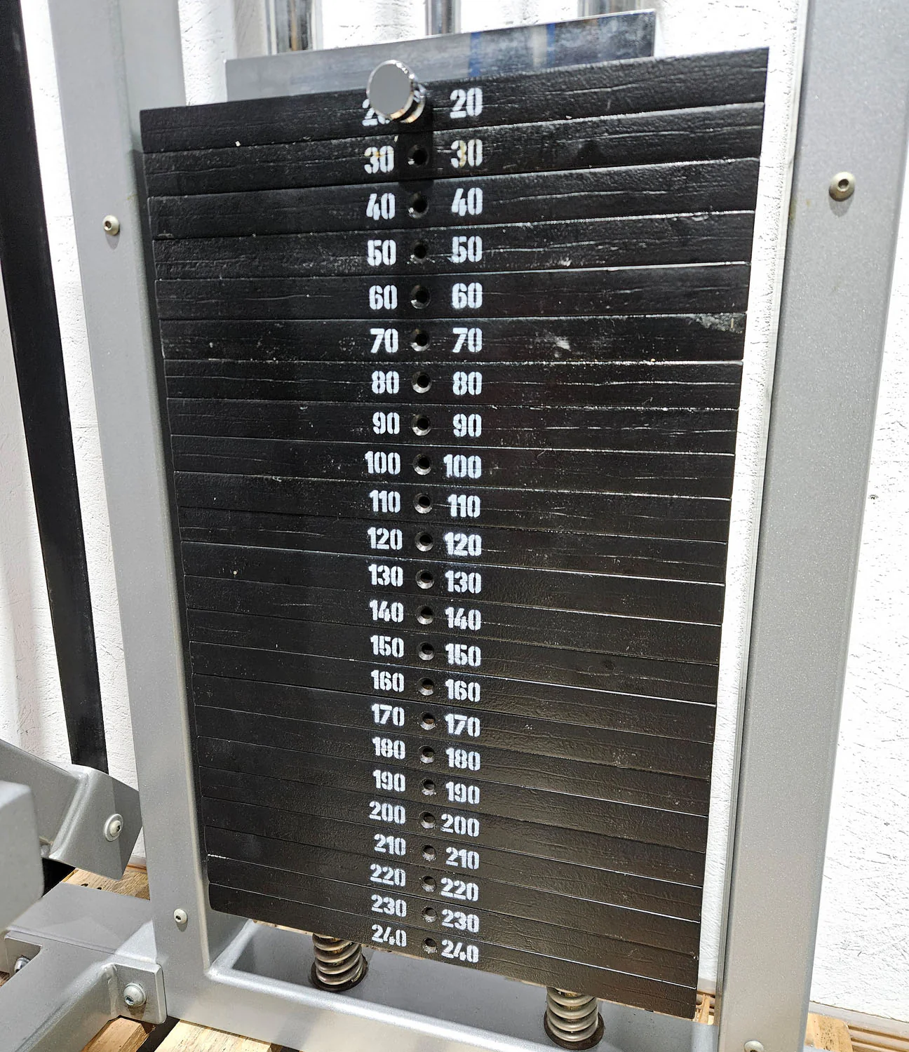 HBP Beinpresse liegend horizontal, Leg Press, großer 240kg Gewichtsblock, Bodybuilding Kraftgerät - Rahmenfarbe Silber, gebraucht - geprüfter Zustand - Image 11