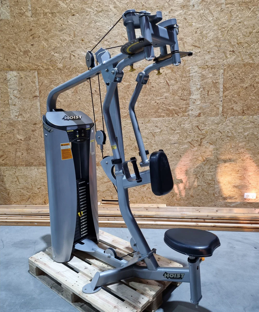 Hoist Dual Series Butterfly und Butterfly Reverse - 2 in 1 Kombimaschine, HD-3900 mit drehbaren Griffen, Rahmenfarbe Silber, Polsterfarbe Schwarz, gebraucht - überholter Zustand - Image 5